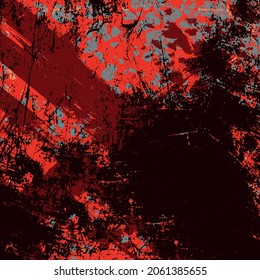 Red grunge background. Vector scratched texture