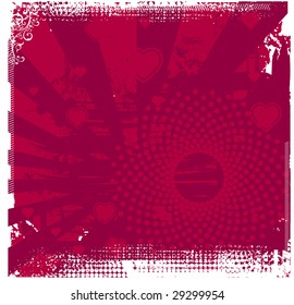 red grunge banner with heart so you can add your own images (vector)