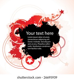 Red grunge banner. Vector.
