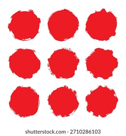 Ilustración vectorial roja del marco del círculo blanco y negro del grunge

