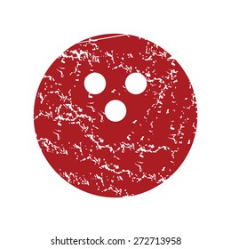 Red grunge bowling logo on a white background. Vector illustration