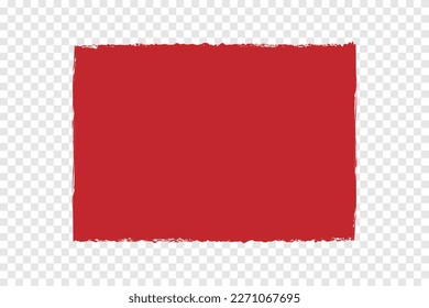 roter Grunge-Brush-Rahmen einzeln auf weißem Hintergrund. Vektorgrafik
