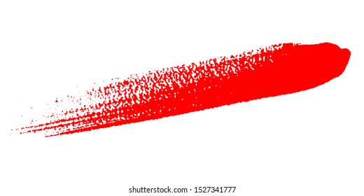 Red Grunge Brush Stroke isolated on white background. Hand Painted Red grunge stroke. Grunge Vector Brush. 