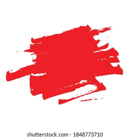 Red grunge brush stroke isolated on white, vector