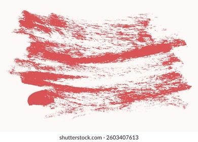 Línea roja del trazo del cepillo del grunge aislada en el fondo blanco. Tiza Bold Gritty Brush Stroke Overlay. Dibuje a mano el fondo grueso del cepillo para la cubierta retro, anuncio, Anuncio, cartel