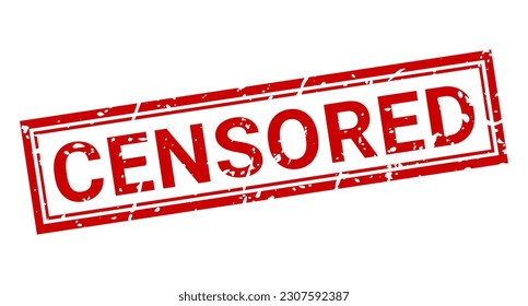 Red Grunge Censored stamp sticker vector illustration