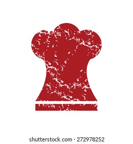 Red grunge chef hat logo on a white background. Vector illustration