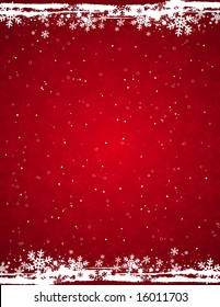 red grunge christmas background, vector illustration