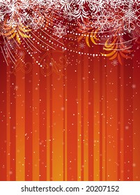 red grunge christmas background, vector illustration