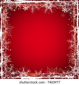 red grunge christmas background, vector illustration