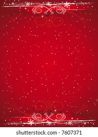 red grunge christmas background, vector illustration