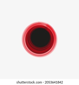 Red grunge circle icon. Overlapping round elements. Creative art. Abstract design. Vector illustration. Stock image. EPS 10.
