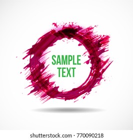 Red grunge circle with place for your text on white background. Vector illustration.