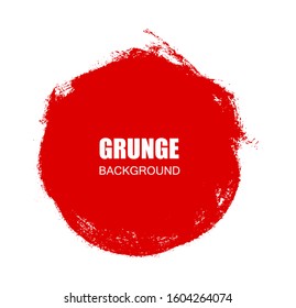 Red Grunge Circle.Grunge Round Shape.