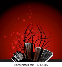 Red grunge city background