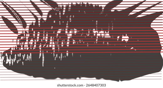 Red grunge corporate abstract background with golden lines. Vector design