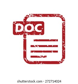Red grunge doc logo on a white background. Vector illustration