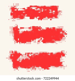 Red Grunge Effect brush. Overlay Distress Dirty Grain. Monochrome Vector Texture
