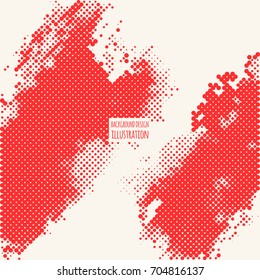 Red Grunge Effect. Overlay Distress Dirty Grain. Color Vector Texture