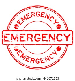 Red grunge emergency stamp
