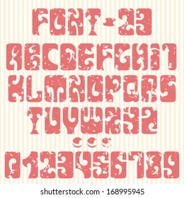 Red grunge font