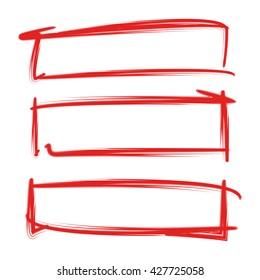 red grunge frame set, red highlighter 