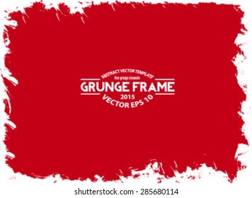 Red Grunge frame. vector template