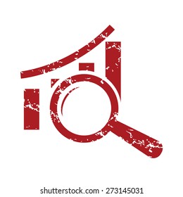 Red grunge graph scan logo on a white background. Vector illustration
