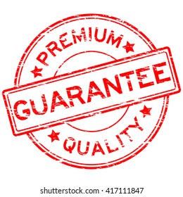 Red grunge guarantee premium quality stamp