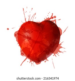 Red grunge heart 