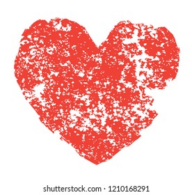 Red grunge hearts. Vector heart shape.