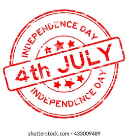 Red grunge independence day stamp