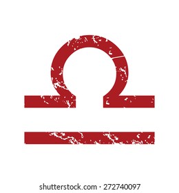 Red grunge Libra logo on a white background. Vector illustration