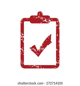 Red grunge list yes logo on a white background. Vector illustration