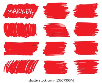 Red grunge marker stains