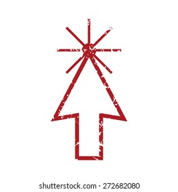 Red grunge mouse click logo on a white background. Vector illustration