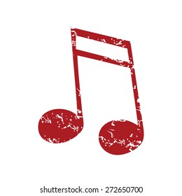 Red grunge note logo on a white background. Vector illustration