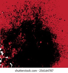 Red grunge on black background, stock vector illustration hotbox 