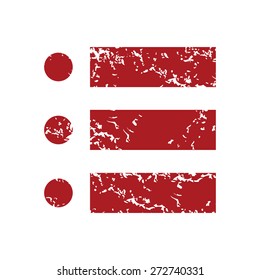 Red grunge ordinal list logo on a white background. Vector illustration