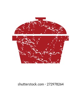Red grunge pan logo on a white background. Vector illustration