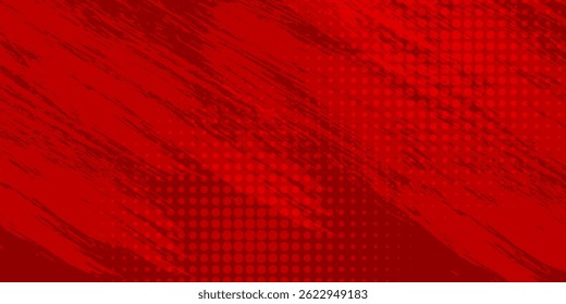 Red grunge poster background vector. abstract dark red grunge background