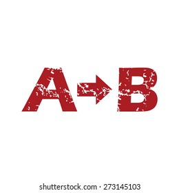Red grunge purpose logo on a white background. Vector illustration