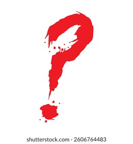Red grunge question mark symbol