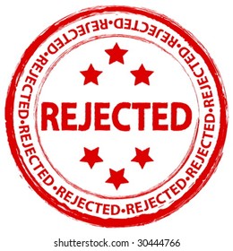 Red grunge rejected stamp on a white background. Vector illustration.