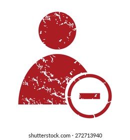 Red grunge remove user logo on a white background. Vector illustration