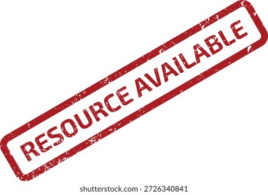 Marca de sello de goma grunge rojo con texto "RECURSO DISPONIBLE", aislado sobre fondo blanco. Ideal para indicadores de Estado o mensajería oficial.