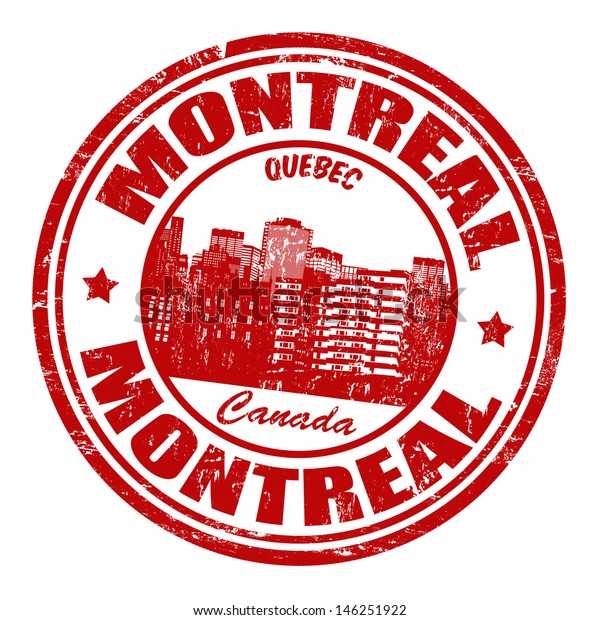 Red Grunge Rubber Stamp Name Montreal Stock Vector (Royalty Free) 146251922