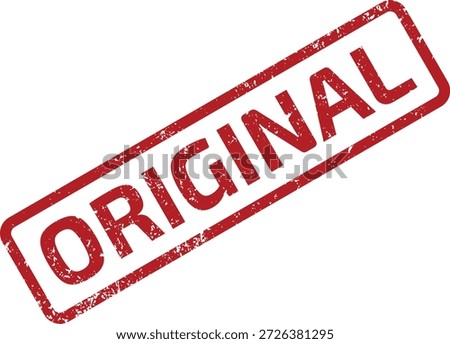 Red grunge rubber stamp with "ORIGINAL" text, ideal for marking documents as authentic, genuine, or new. Isolated on white.