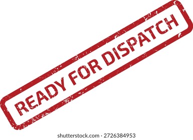 Carimbo vermelho grunge com o texto "PRONTO PARA DESPACHO", significando que um item está preparado para o transporte, isolado em fundo branco.