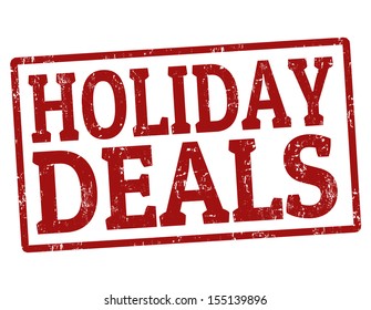 Red grunge rubber stamp with the text holiday deals, vector illustration